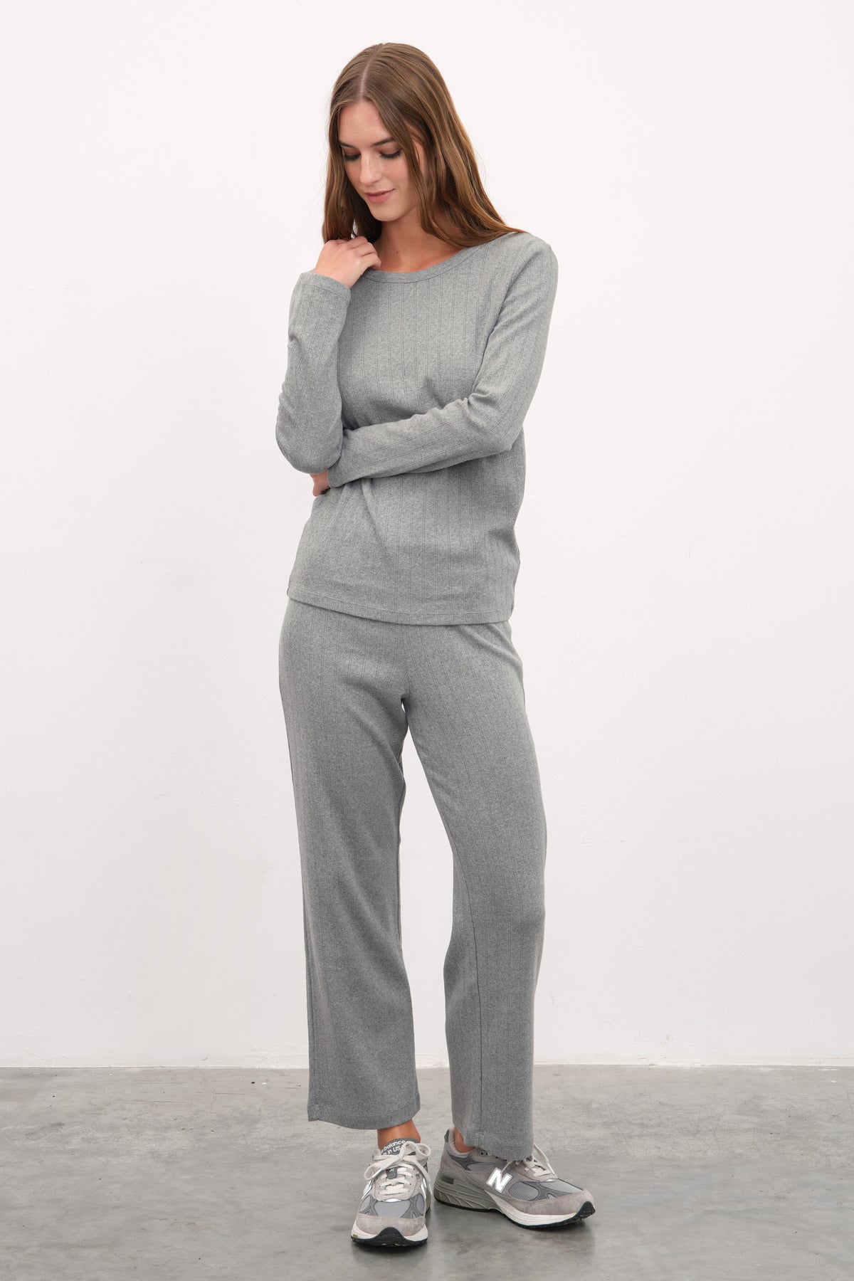 Pointelle Cotton Crop Flare Pantolon