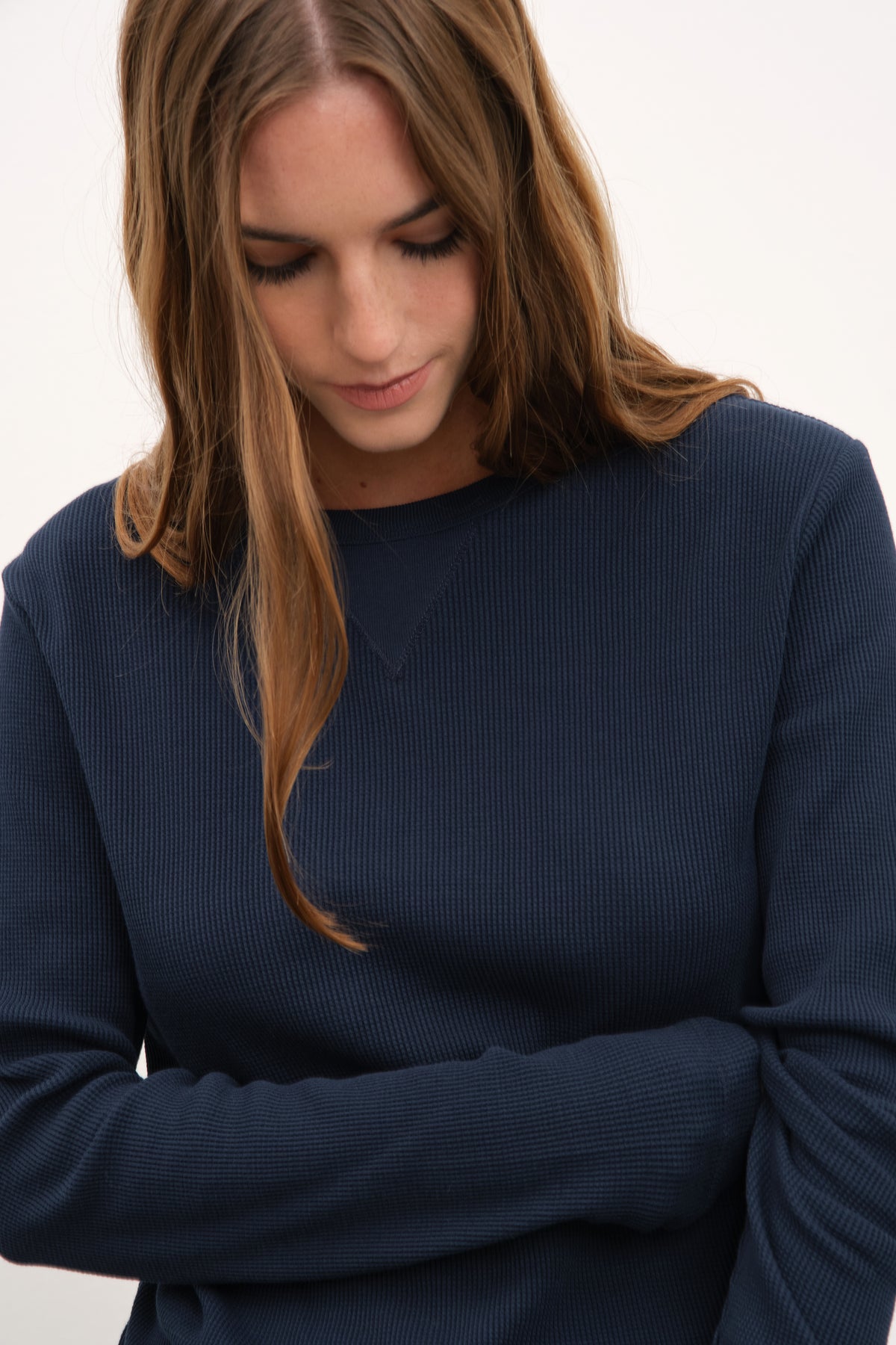 Waffle Cotton Uzun Kollu Unisex T-shirt