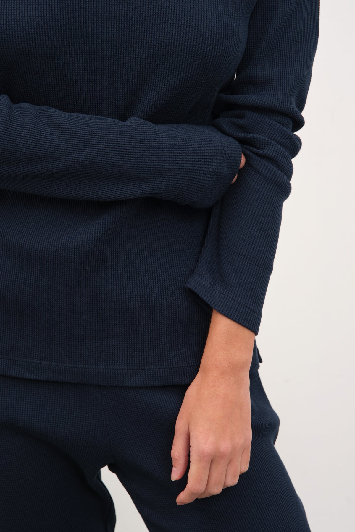 Waffle Cotton Uzun Kollu Unisex T-shirt