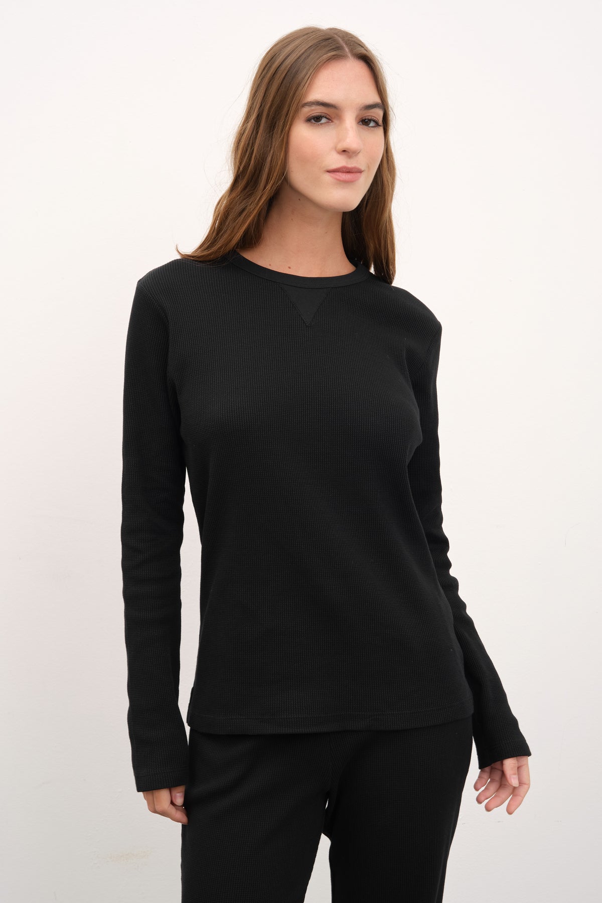 Waffle Cotton Uzun Kollu Unisex T-shirt