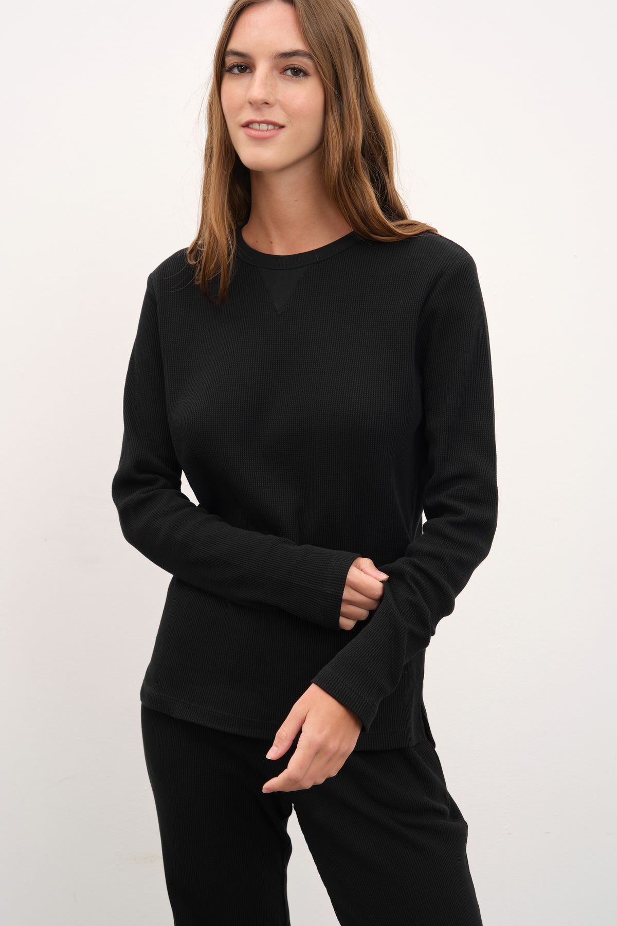 Waffle Cotton Uzun Kollu Unisex T-shirt