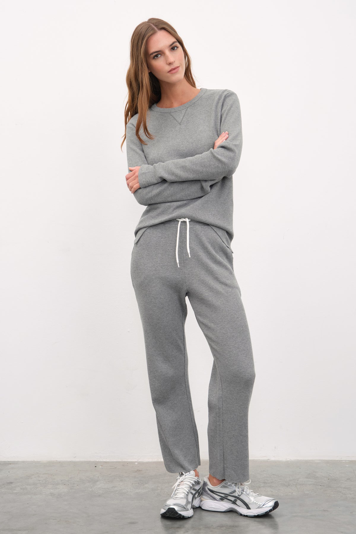 Waffle Cotton Crop Flare Eşofman Altı