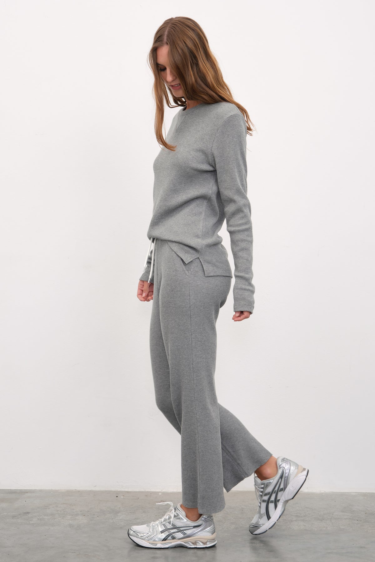 Waffle Cotton Crop Flare Eşofman Altı