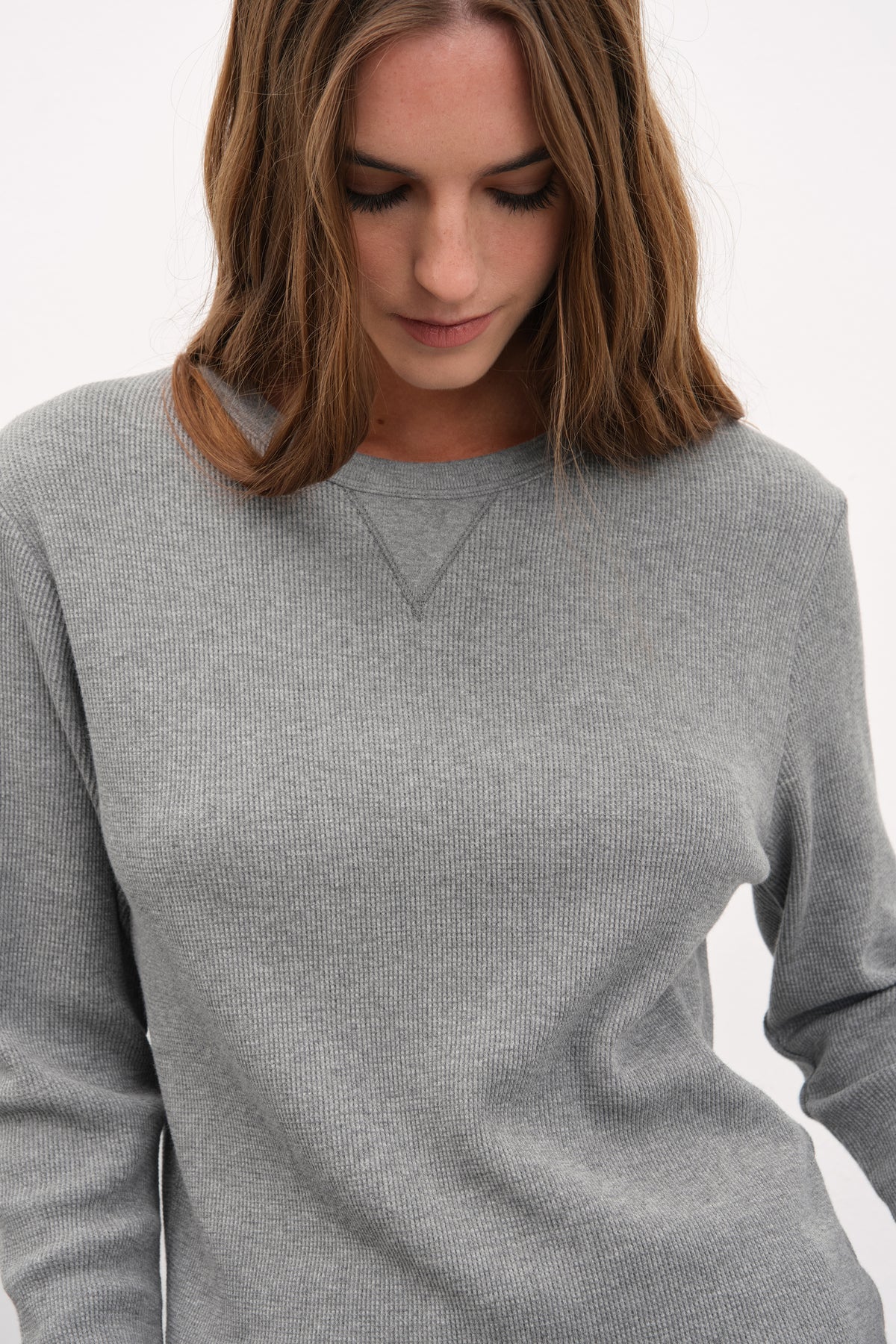 Waffle Cotton Uzun Kollu Unisex T-shirt