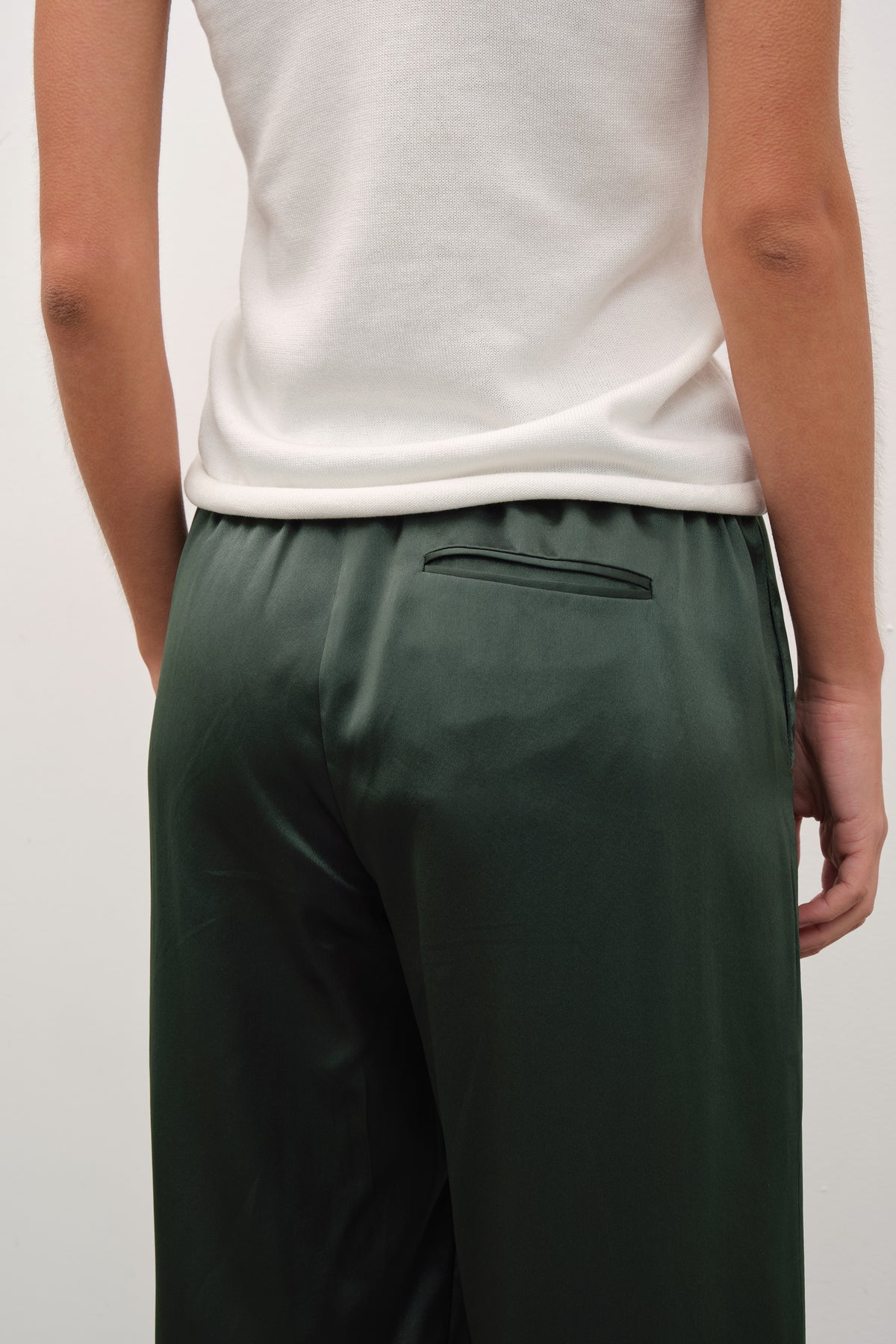 İpek Saten Bol Paçalı Pantolon