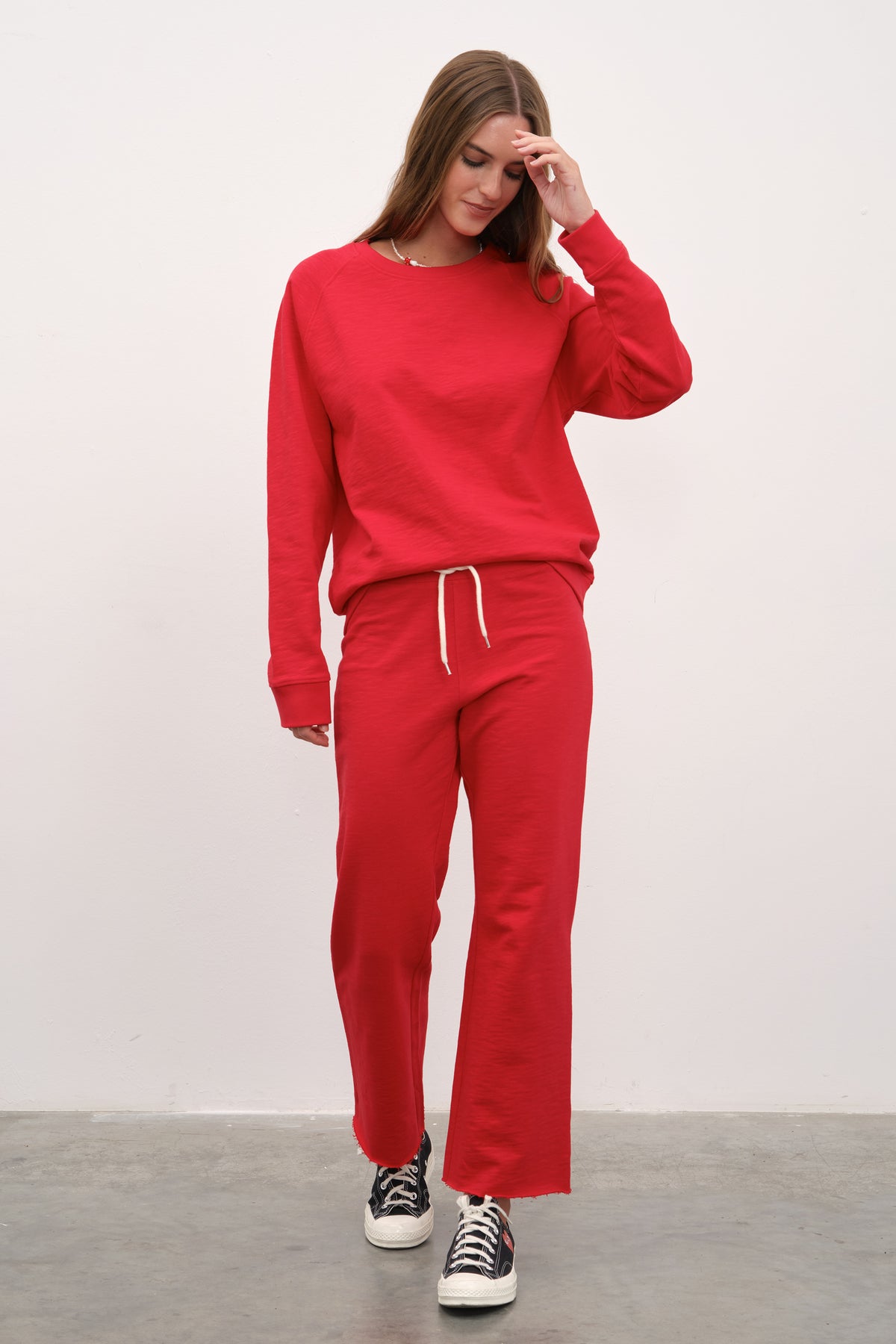 Flamlı Cotton Reglan Kollu Unisex Sweatshirt