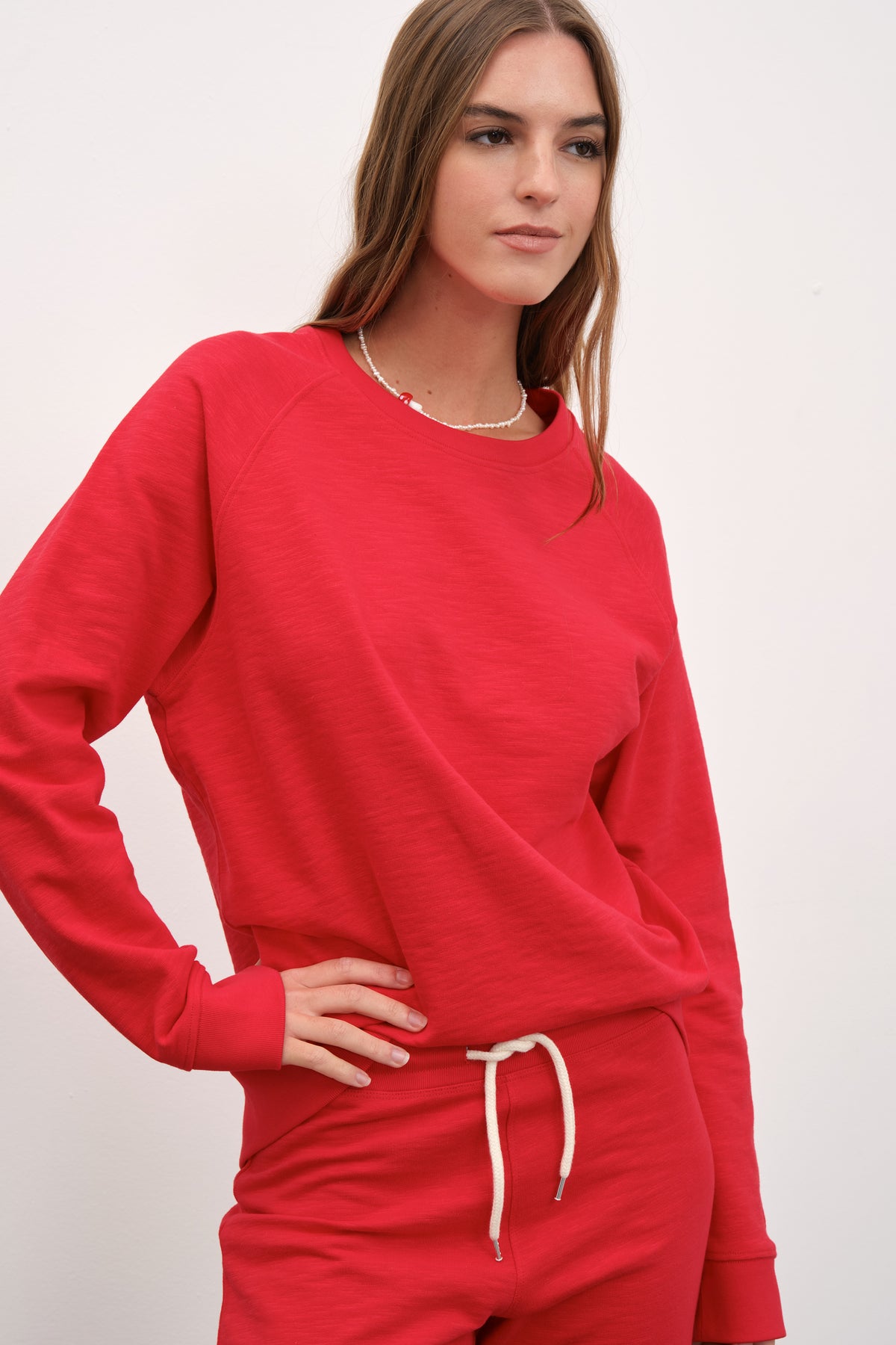 Flamlı Cotton Reglan Kollu Unisex Sweatshirt