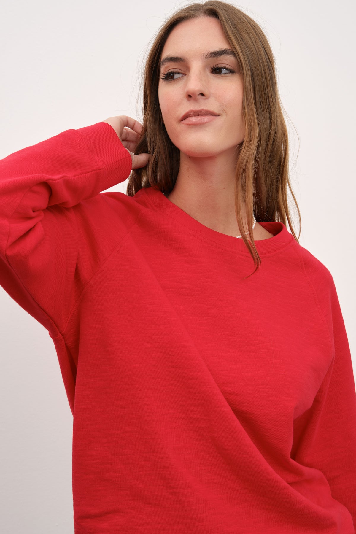 Reglan Kollu Flamlı Cotton Unisex Sweatshirt