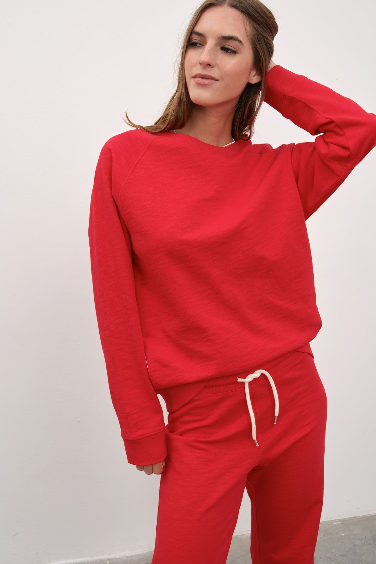 Reglan Kollu Flamlı Cotton Unisex Sweatshirt