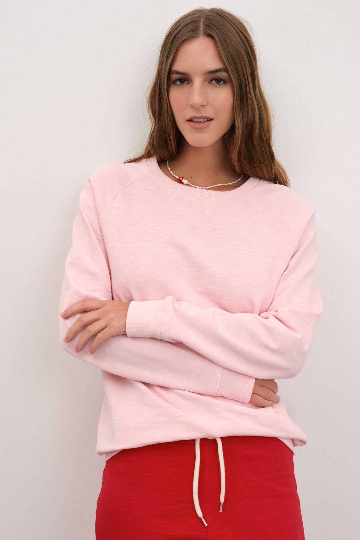 Reglan Kollu Flamlı Cotton Unisex Sweatshirt