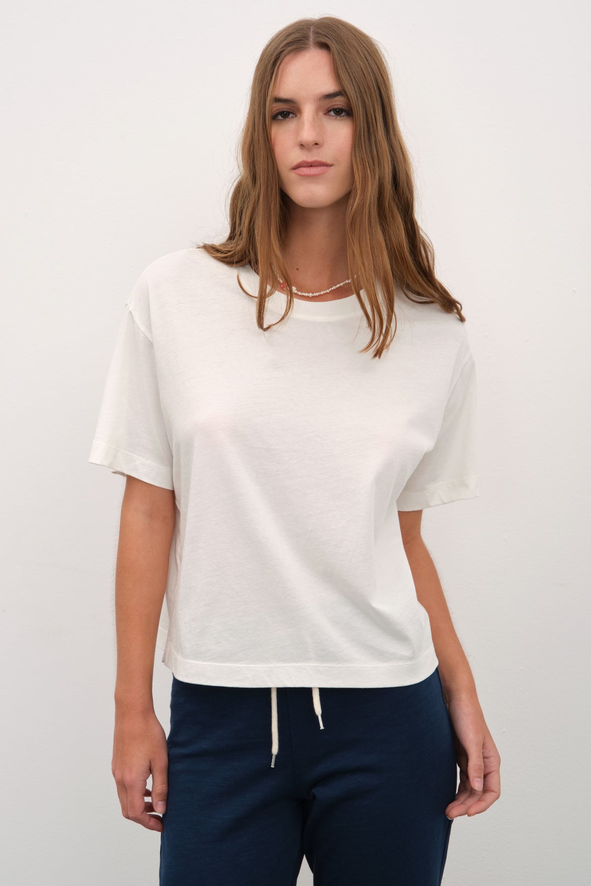 Garment-Dyed Cotton Crop T-shirt
