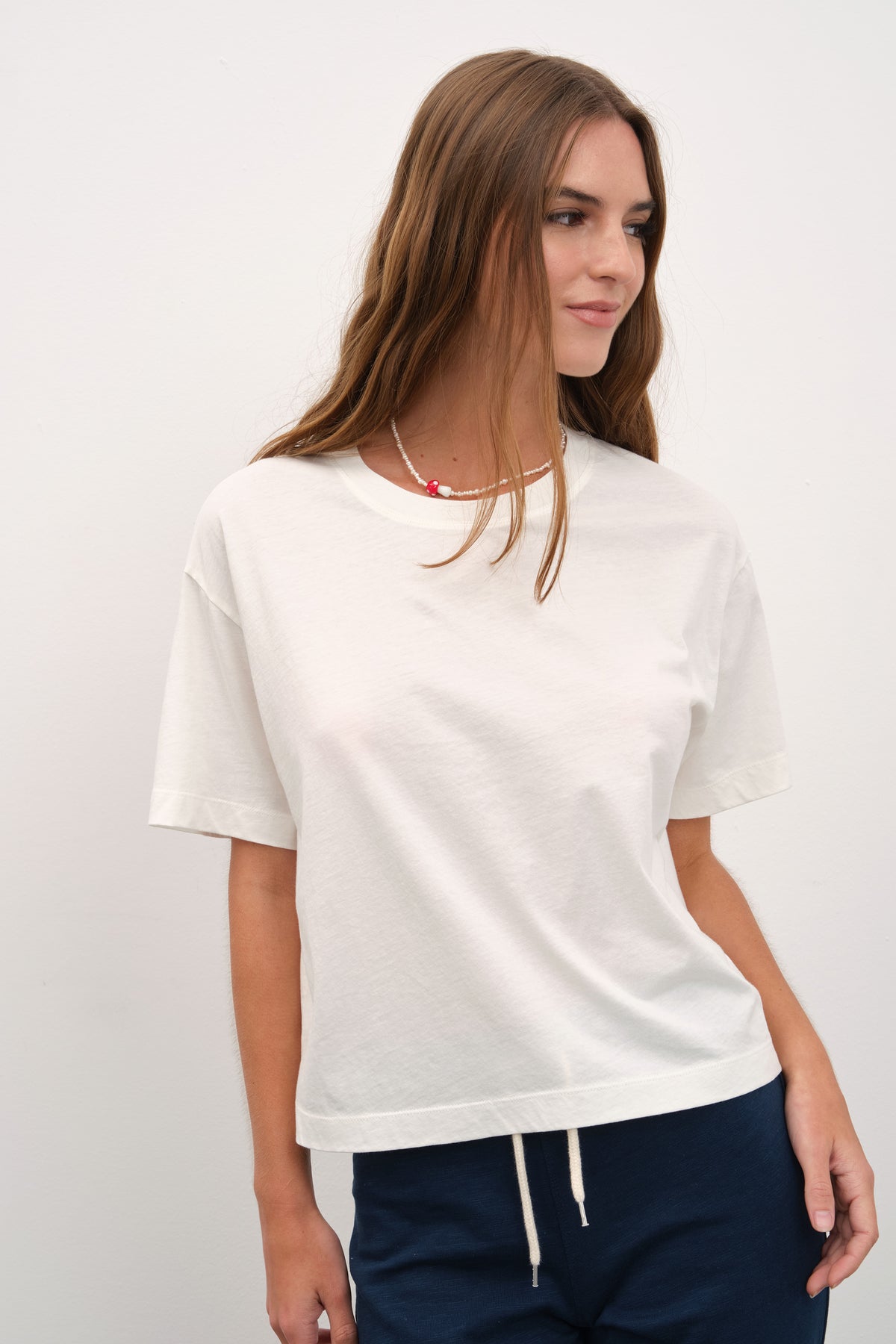 Garment-Dyed Cotton Crop T-shirt