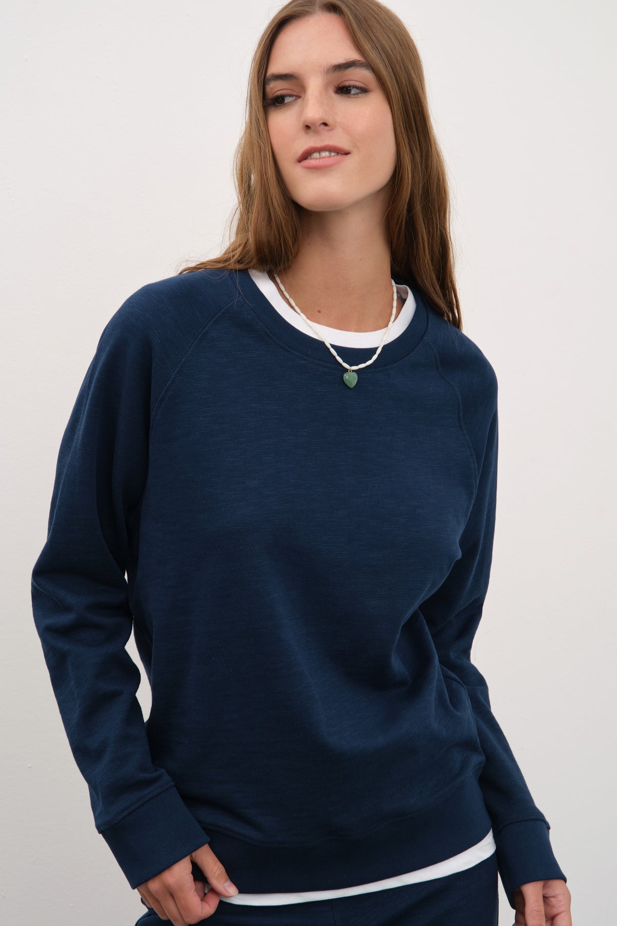 Reglan Kollu Flamlı Cotton Unisex Sweatshirt