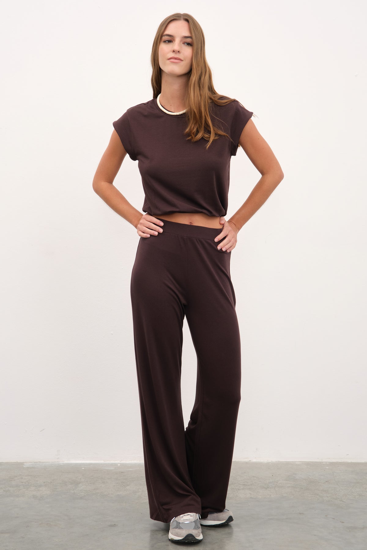 'Live-in' Bol Paçalı Krep TENCEL™ Pantolon