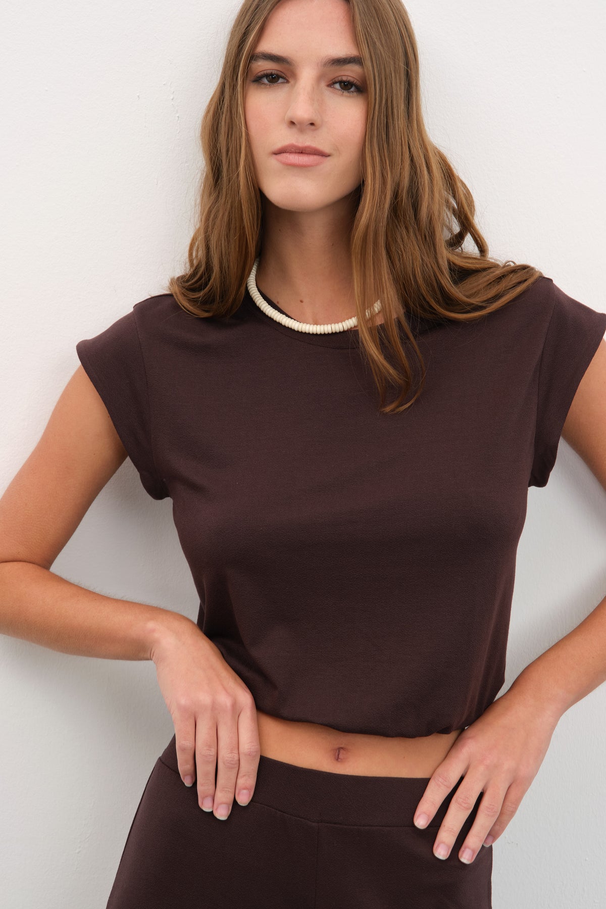 Yarasa Kollu Crop Krep TENCEL™  T-shirt