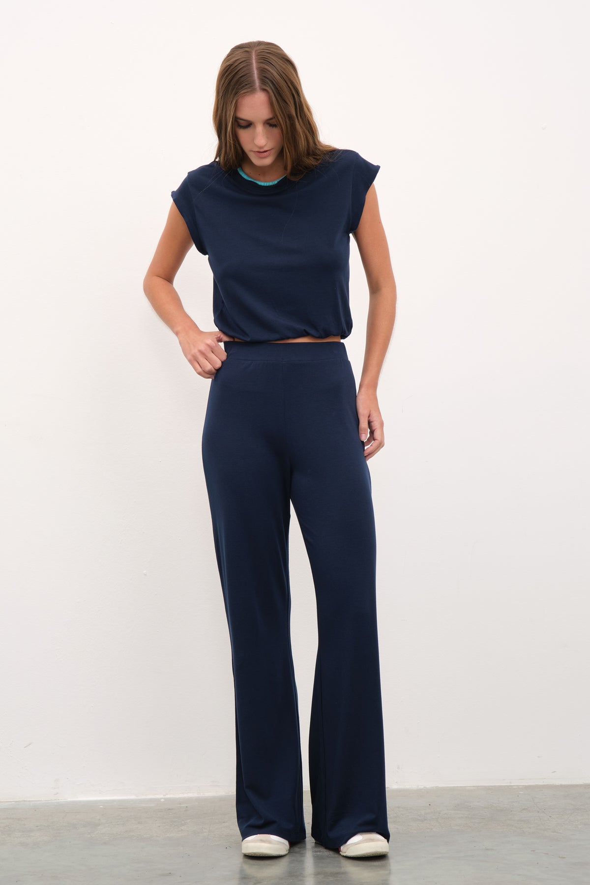 'Live-in' Bol Paçalı Krep TENCEL™ Pantolon