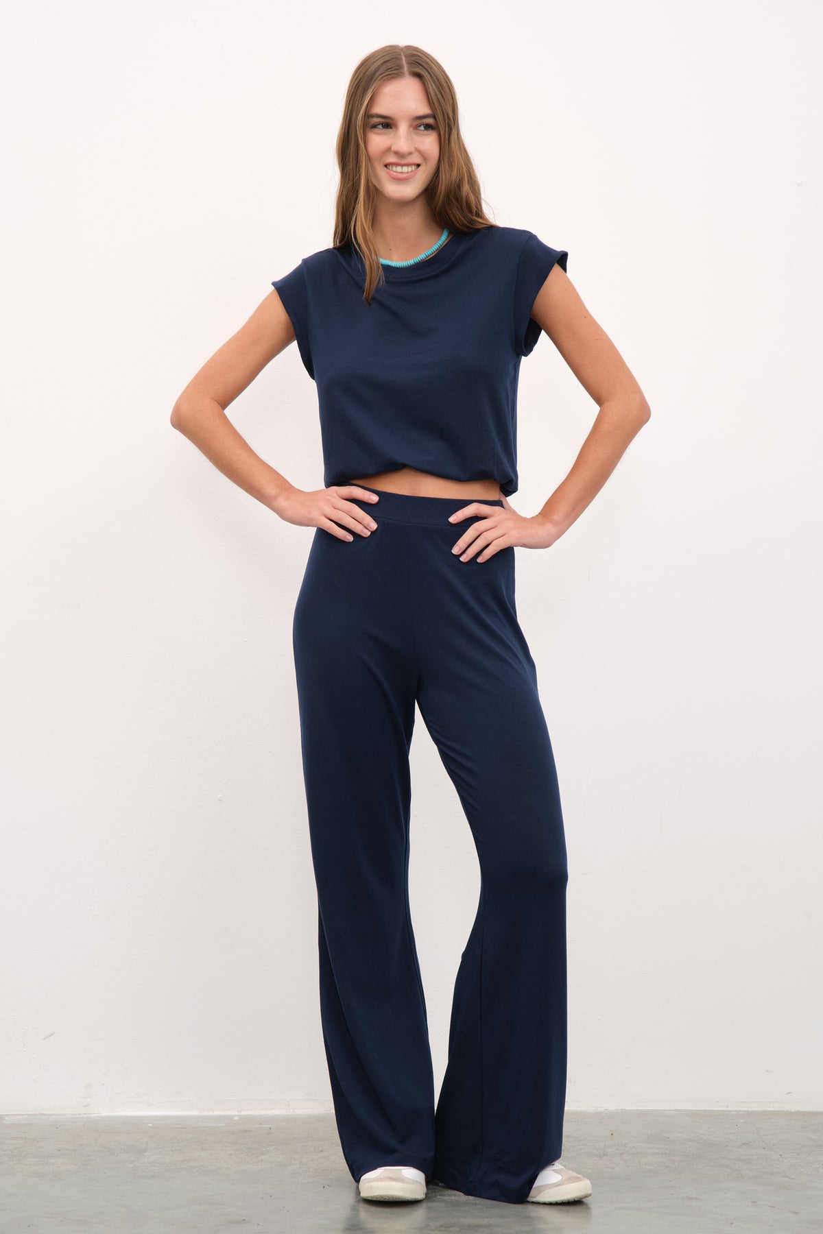 Yarasa Kollu Crop Krep TENCEL™  T-shirt
