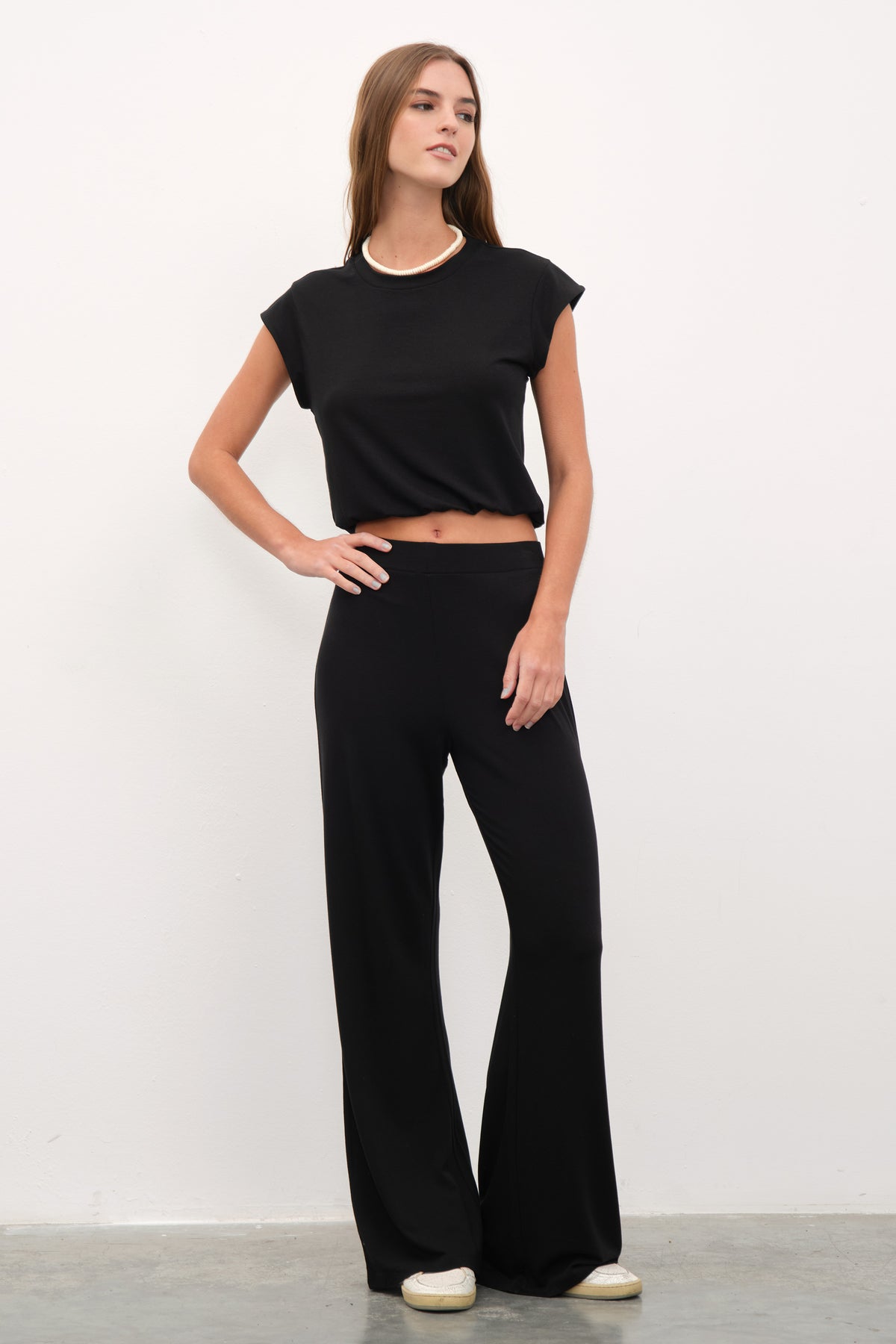 'Live-in' Bol Paçalı Krep TENCEL™ Pantolon