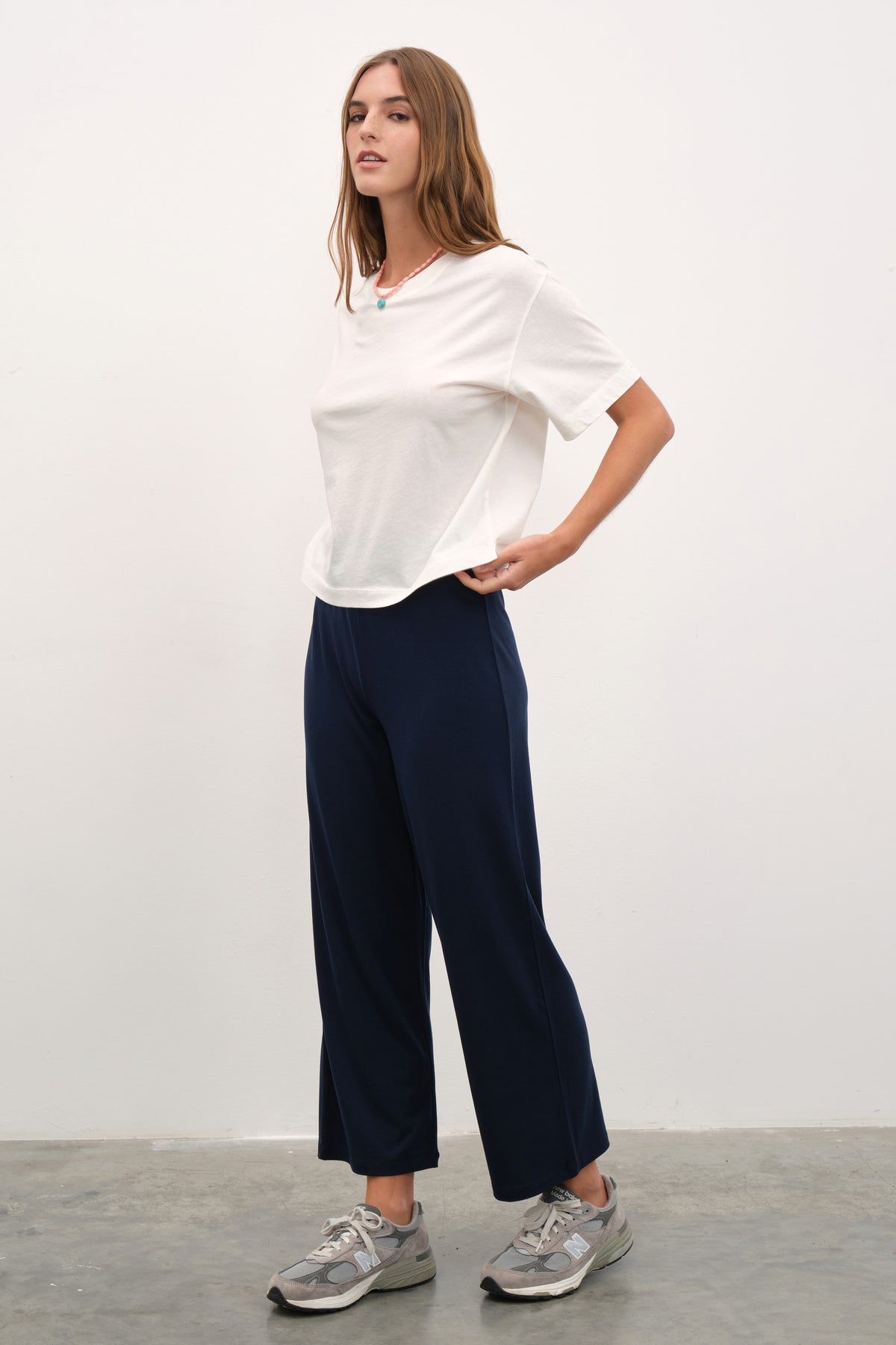 'Live-in' Crop Flare Krep TENCEL™ Pantolon