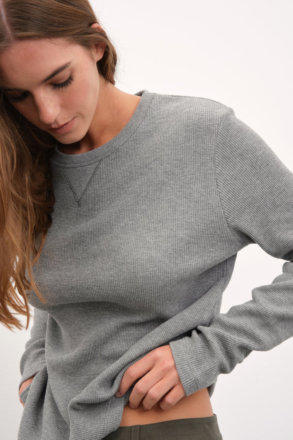 Waffle Cotton Uzun Kollu Unisex T-shirt