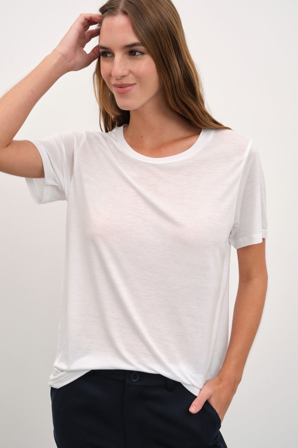 Featherweight Bisiklet Yakalı Lyocell T-shirt (TENCEL™)