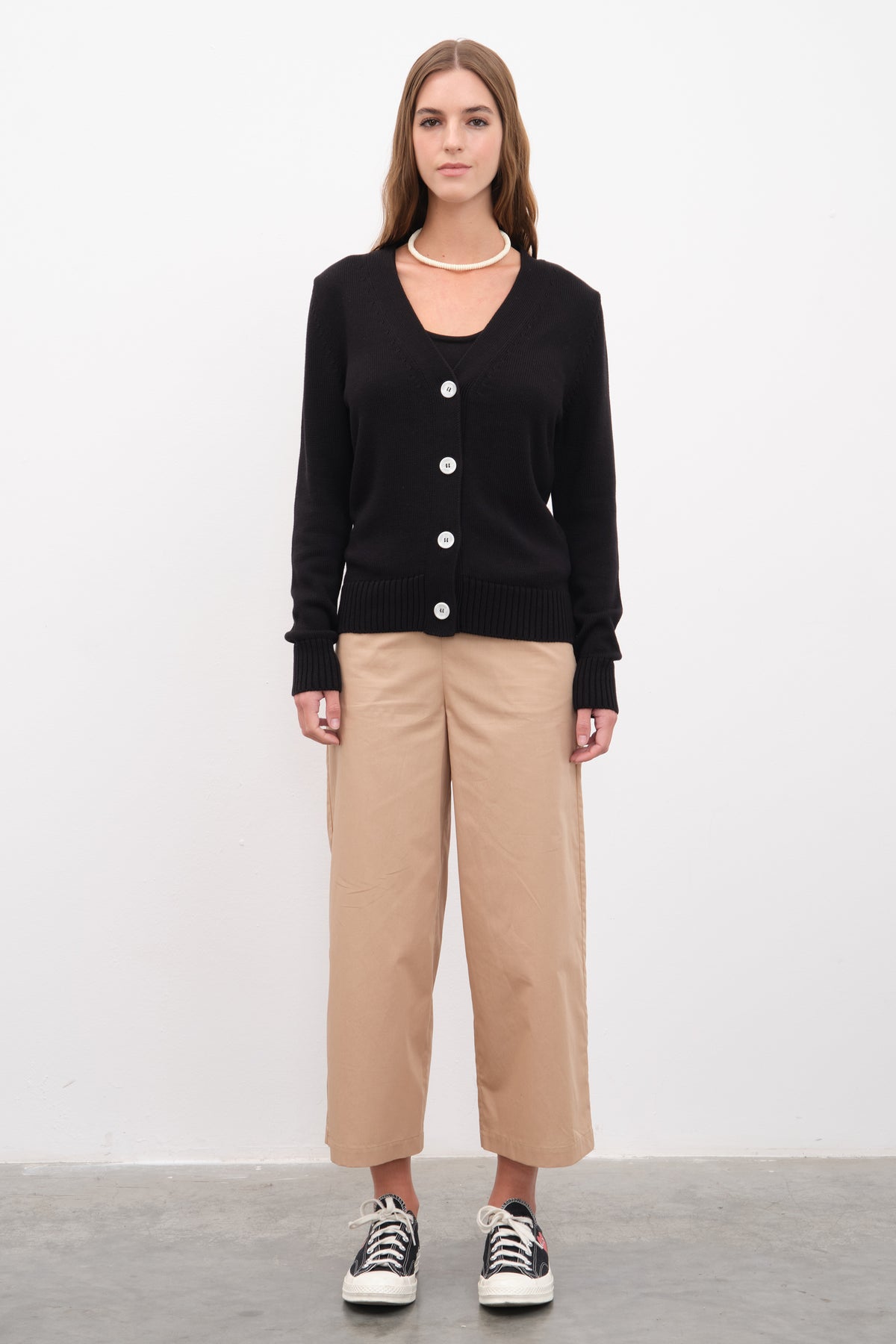 Pull-On Crop Palazzo Poplin Pantolon