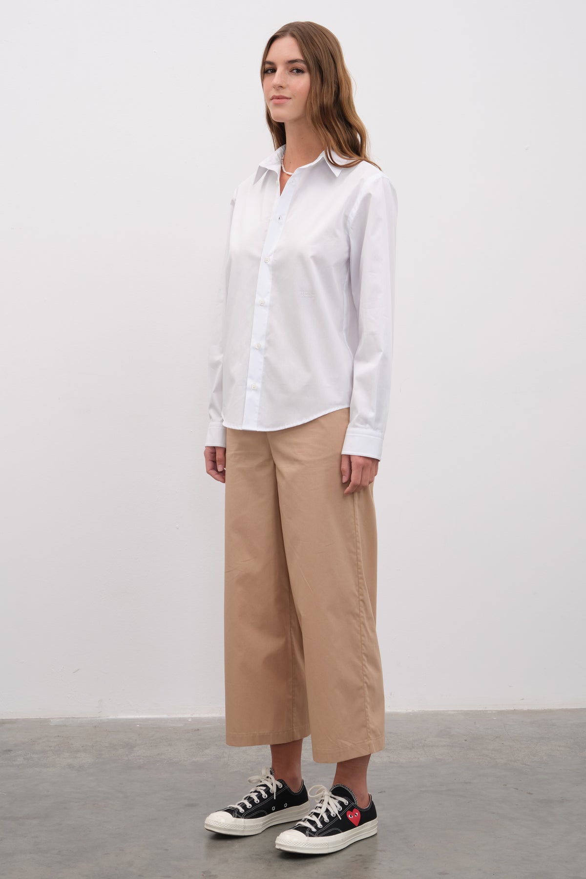 Pull-On Crop Palazzo Poplin Pantolon