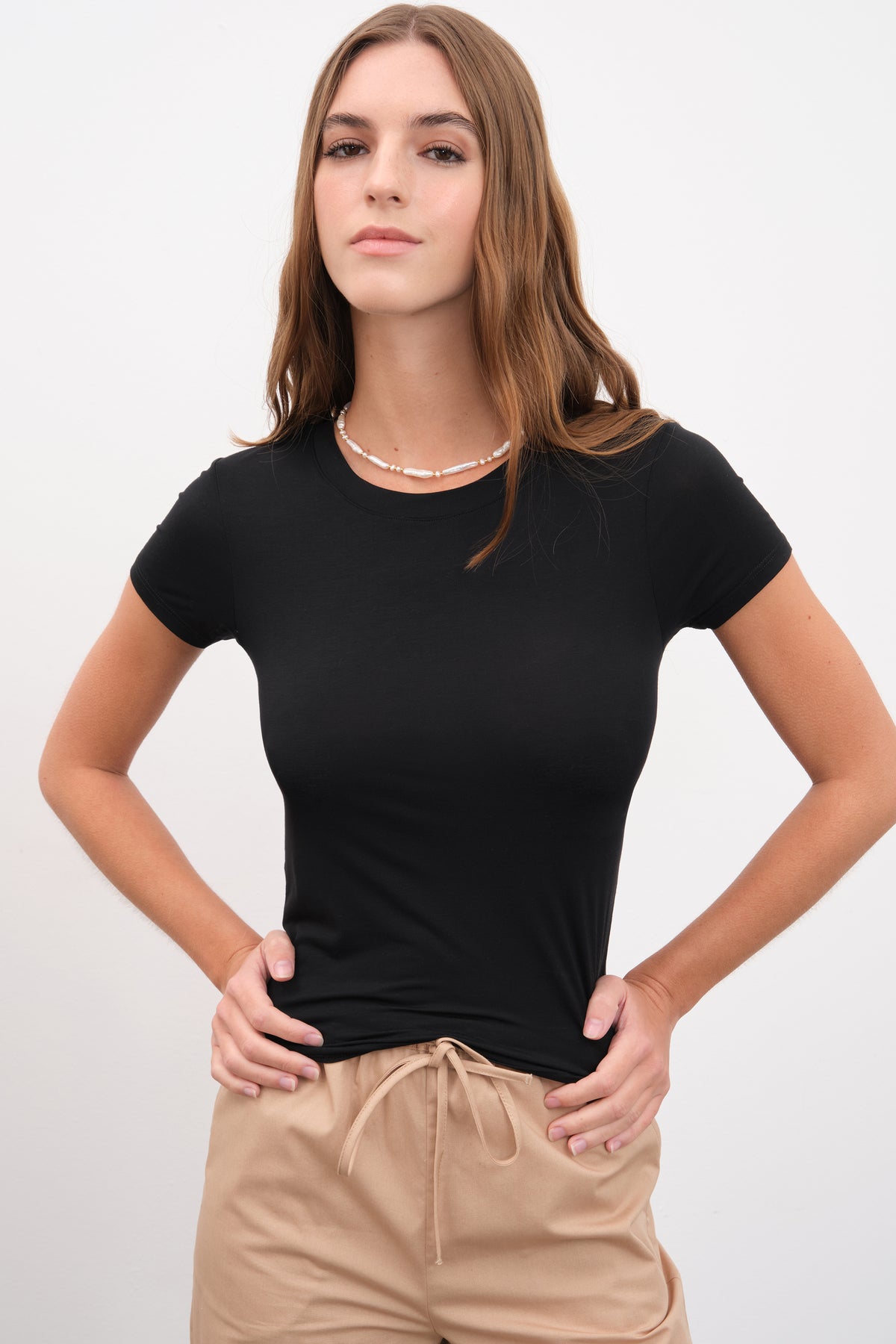 Featherweight Modal Form-Fitting 90s Baby Tee
