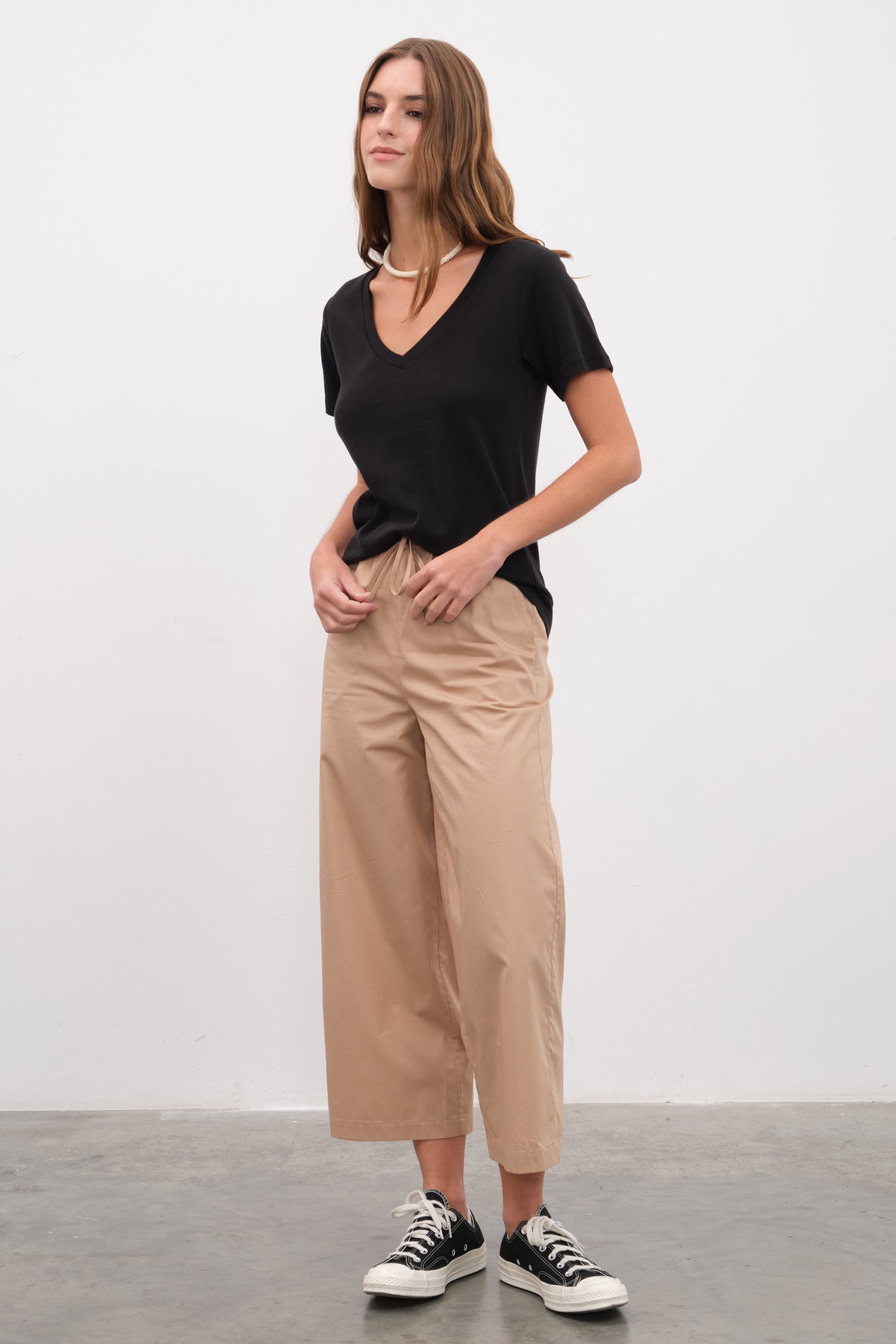 Everyday Cotton V Yakalı Fitted T-shirt