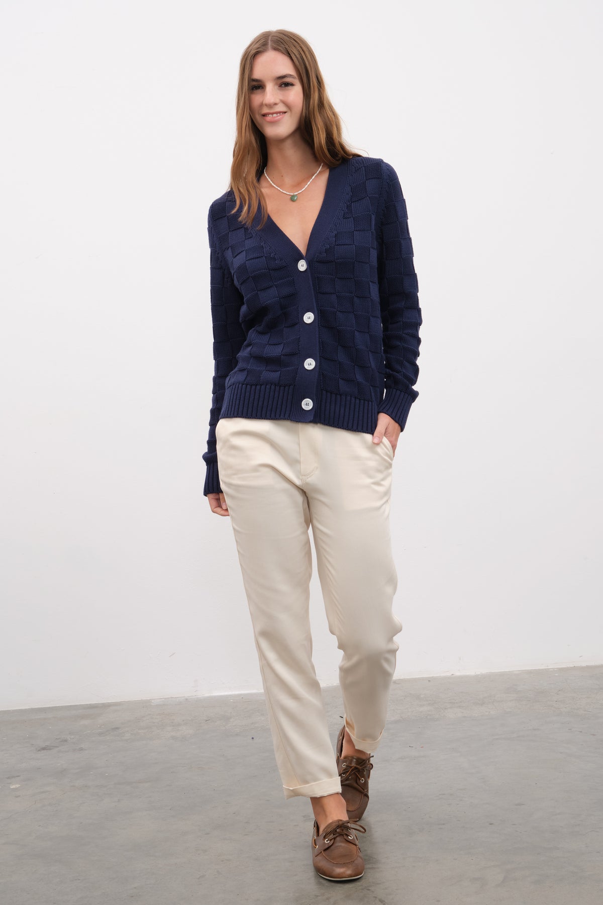 Cotton Modal Damalı Hırka