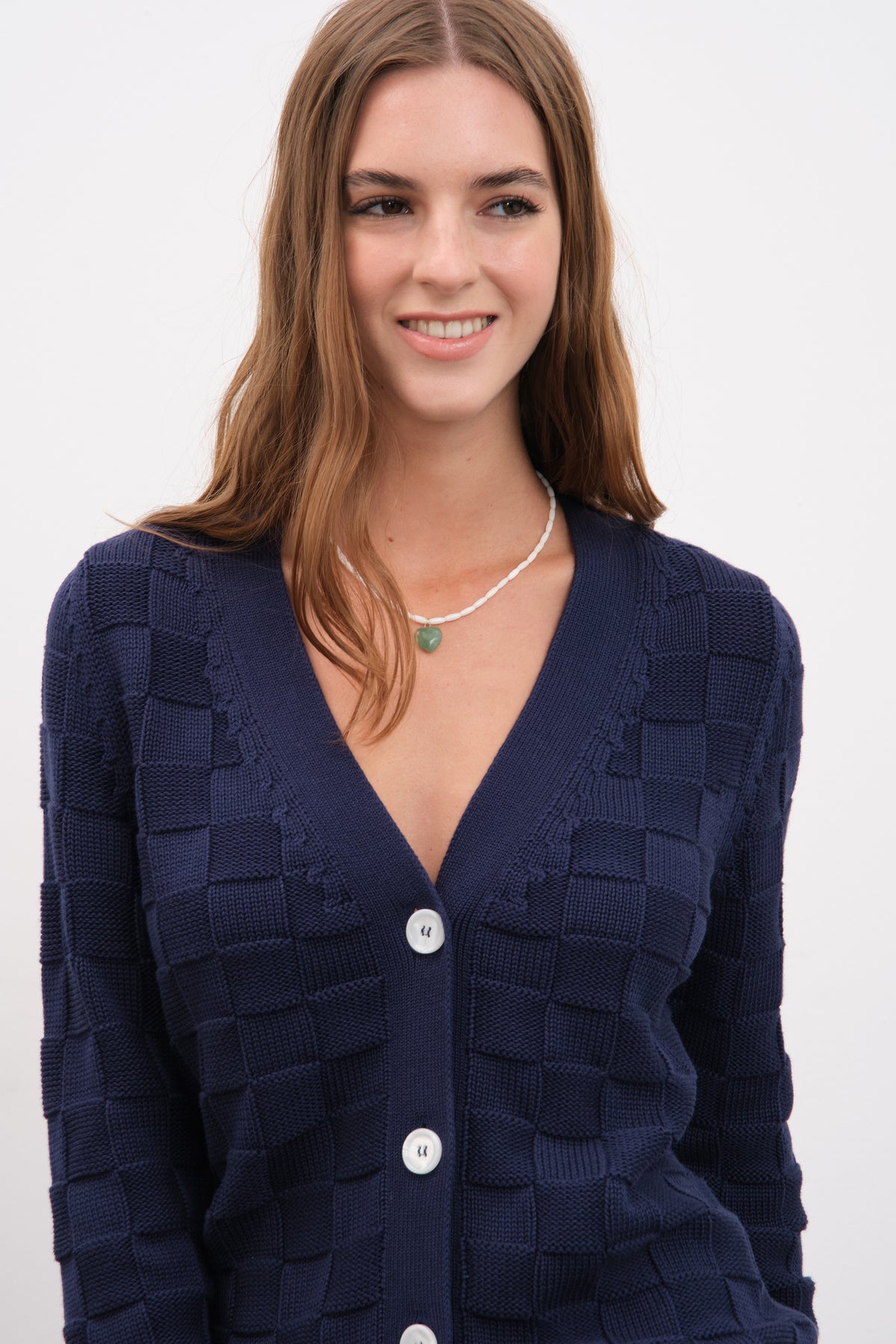 Cotton Modal Damalı Hırka