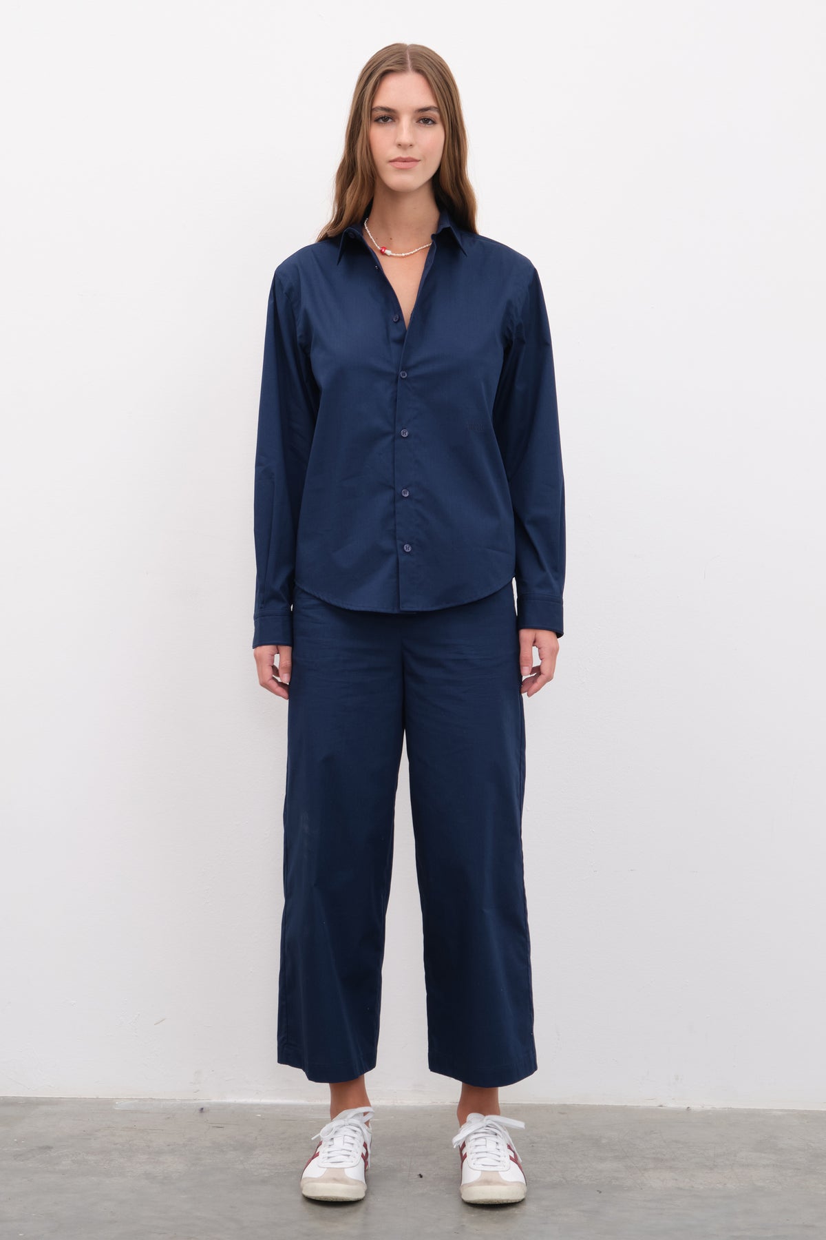 Pull-On Crop Palazzo Poplin Pantolon