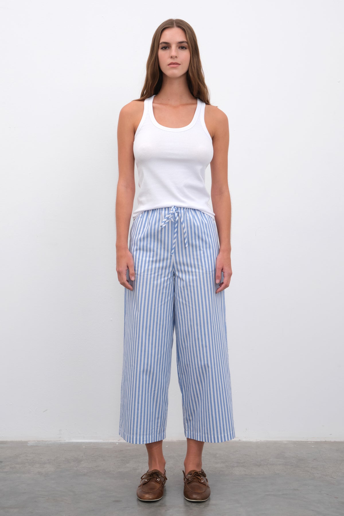 Pull-On Crop Palazzo Poplin Pantolon