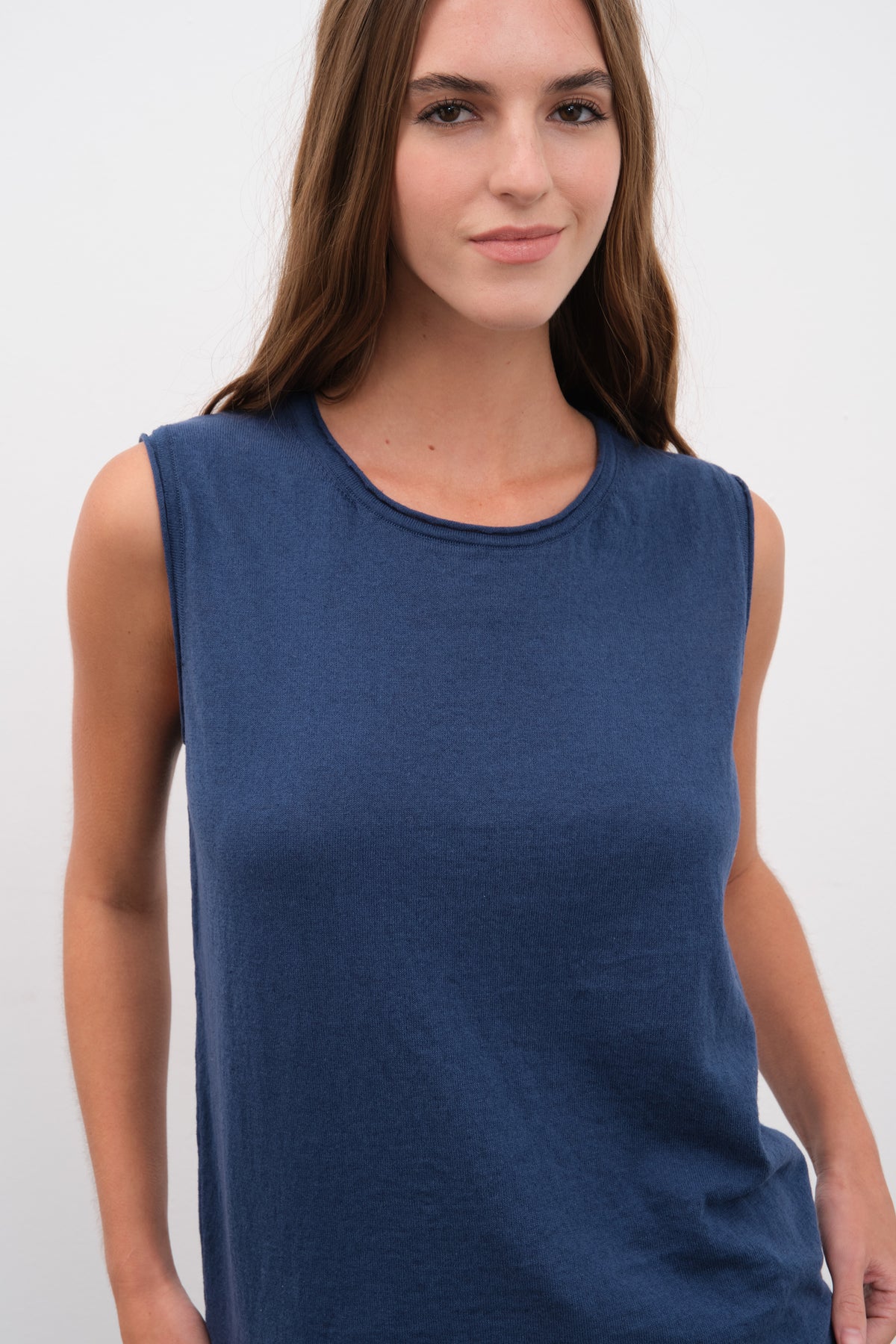 Cotton Linen Lightweight Triko Muscle Tee