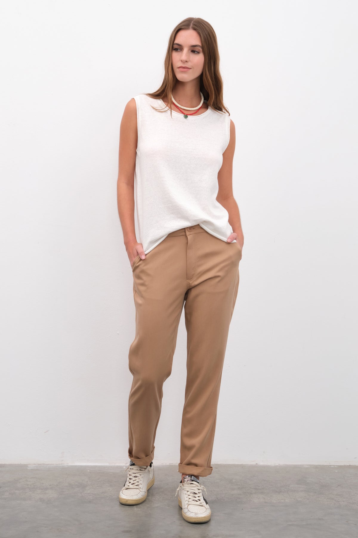 Cotton Linen Lightweight Triko Muscle Tee