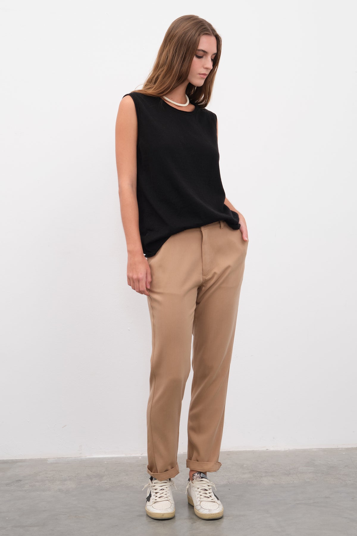 Cotton Linen Lightweight Triko Muscle Tee