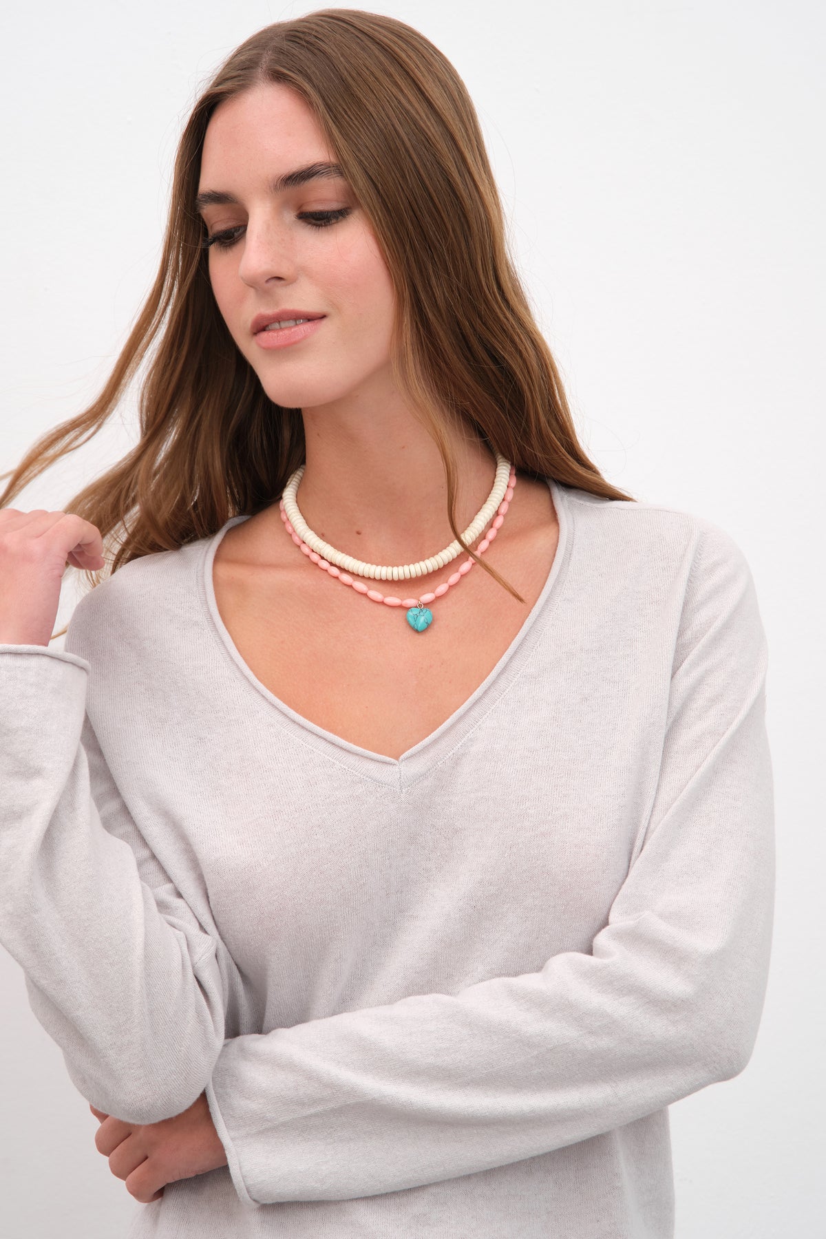 V Yakalı Cotton Linen Lightweight Triko