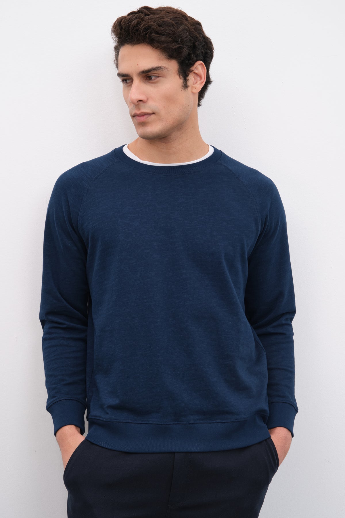 Flamlı Cotton Reglan Kollu Unisex Sweatshirt