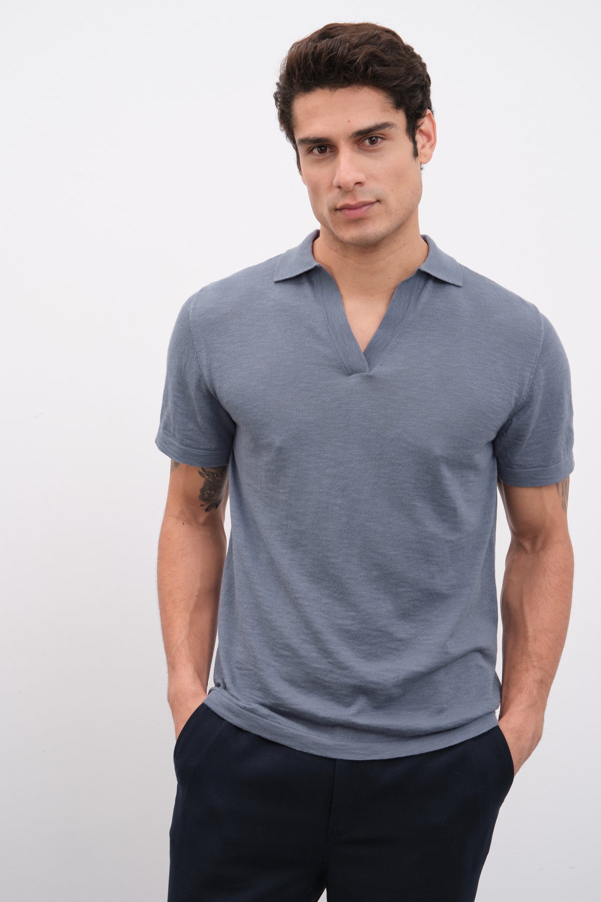 Polo Yakalı Flamlı Cotton Unisex Triko T-shirt