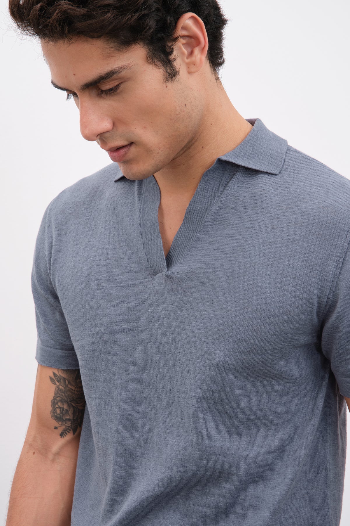 Polo Yakalı Flamlı Cotton Unisex Triko T-shirt