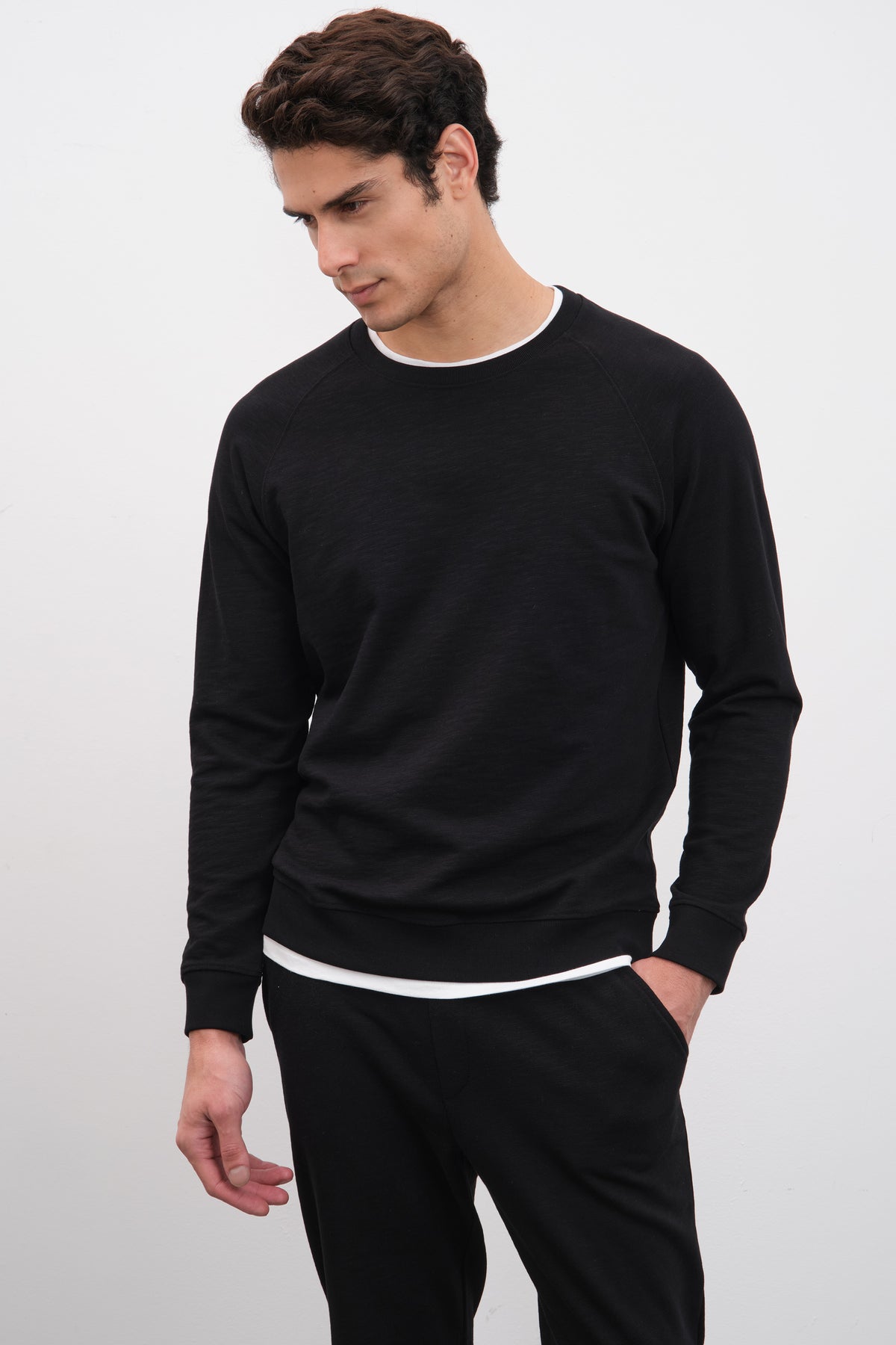 Flamlı Cotton Reglan Kollu Unisex Sweatshirt