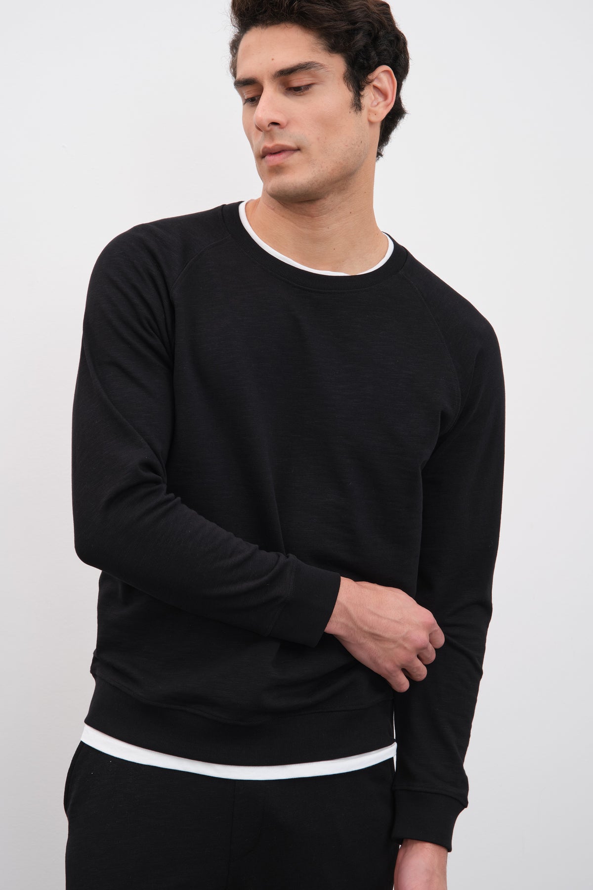 Flamlı Cotton Reglan Kollu Unisex Sweatshirt