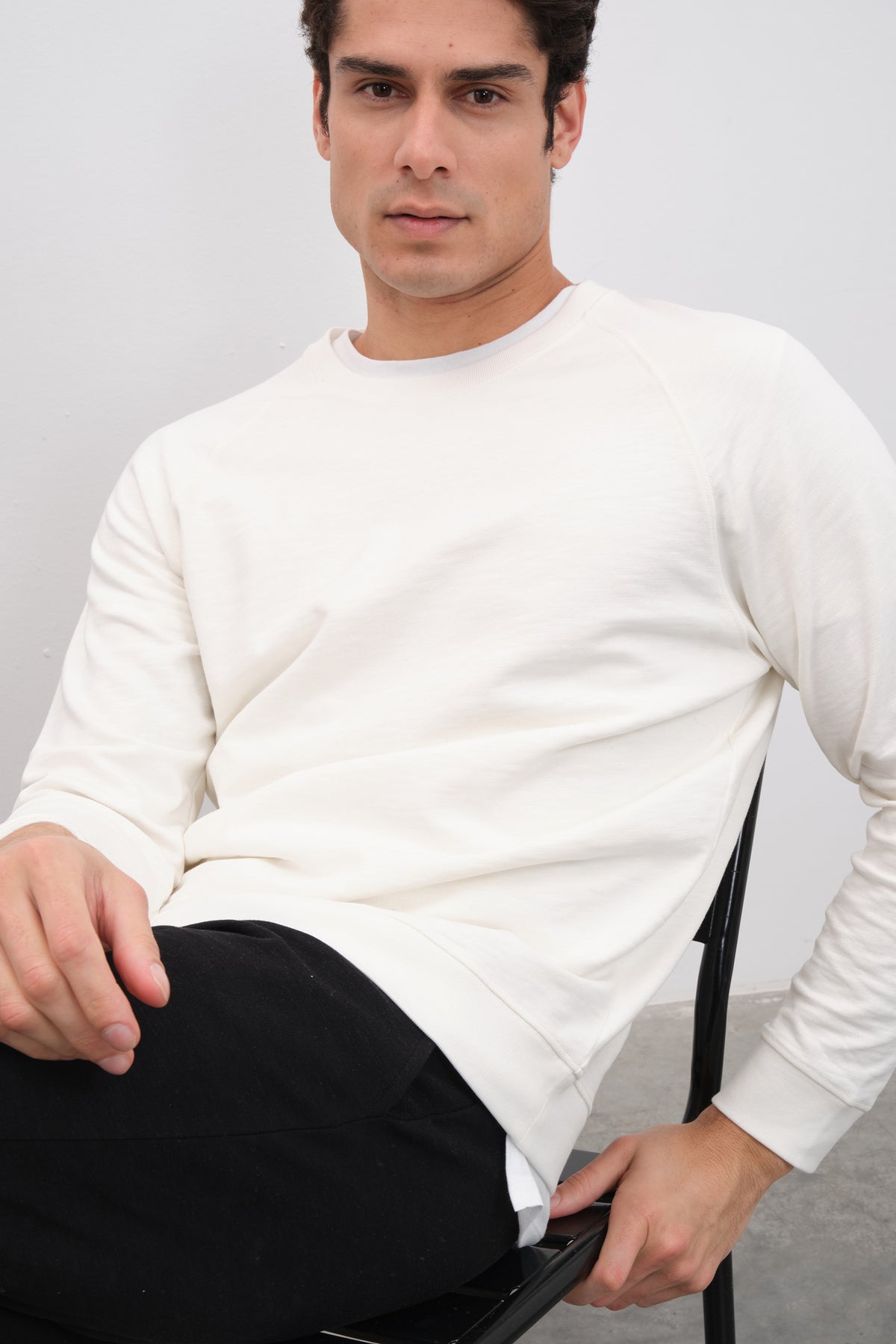 Flamlı Cotton Reglan Kollu Unisex Sweatshirt