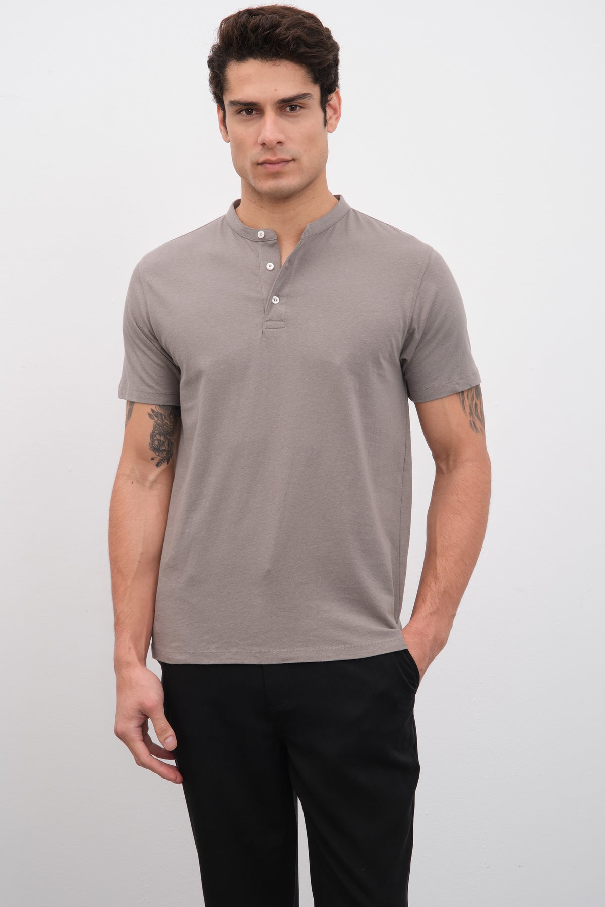 Nopeli Cotton Hakim Yakalı T-shirt