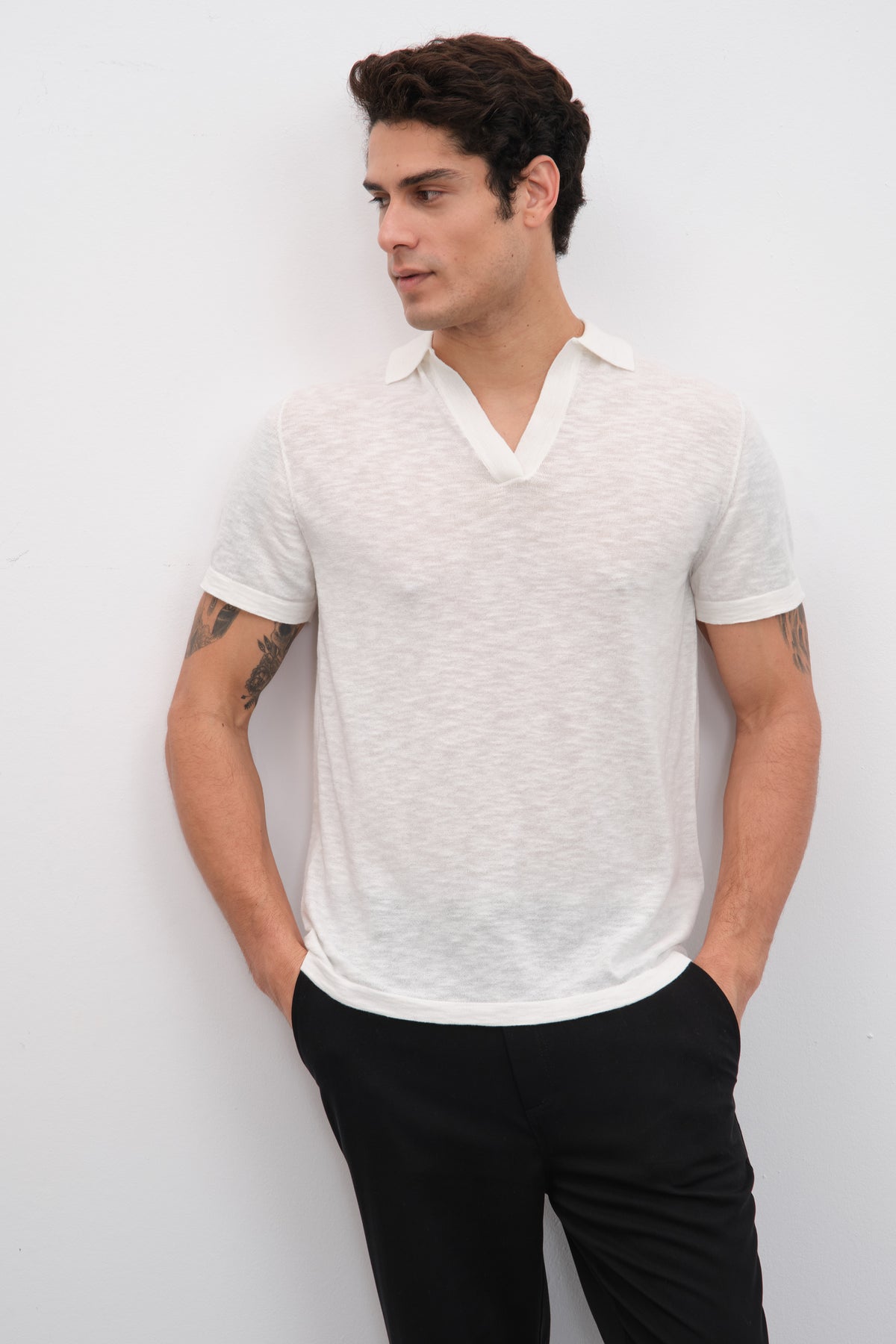 Polo Yakalı Flamlı Cotton Unisex Triko T-shirt