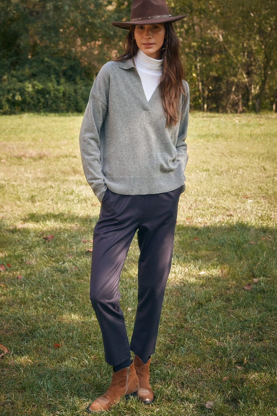 Polo Yakalı Cashmere Merino Triko