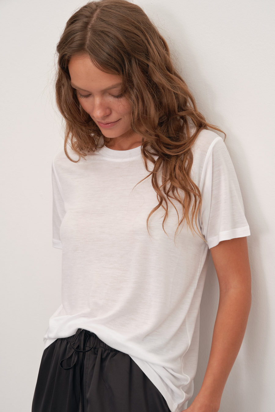 Featherweight Bisiklet Yakalı Lyocell T-shirt (TENCEL™)