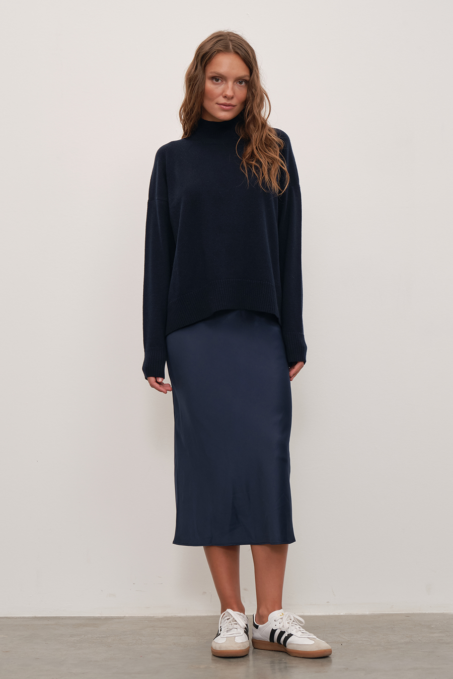 Mock Neck Cashmere Merino Triko