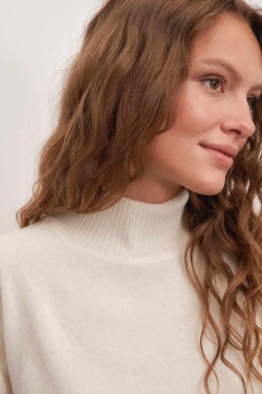 Mock Neck Cashmere Merino Triko