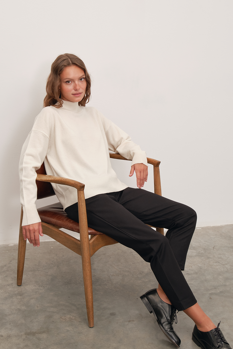 Mock Neck Cashmere Merino Triko